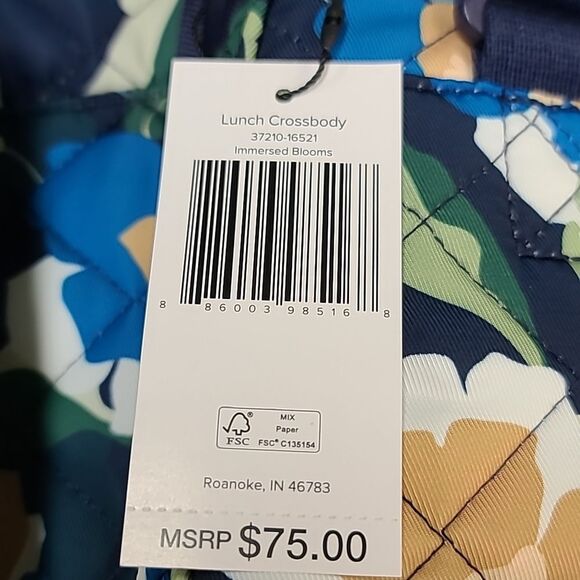 Vera Bradley Performance Twill Crossbody Lunch Tote - Immersed Blooms - Picture 4 of 10